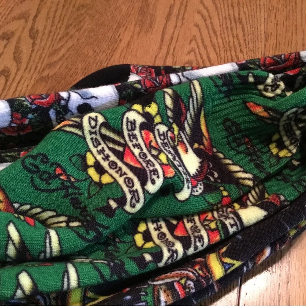 Ed Hardy, NEW Three Pack skull, Death Before Dishonor, King Bulldog Socks